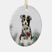 Australian Shepherd Blue Merle Tricolor Keramik C Ornament (Rechts)