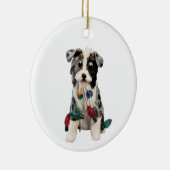 Australian Shepherd Blue Merle Tricolor Keramik Keramik Ornament (Rechts)