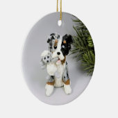 Australian Shepherd Blue Merle Tricolor Ornament (Rechts)