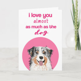 Australian Shepherd Blue Merle Valentines Day Card Feiertagskarte