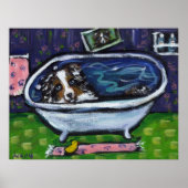 Australian Shepherd blue mertake bath Poster (Vorne)