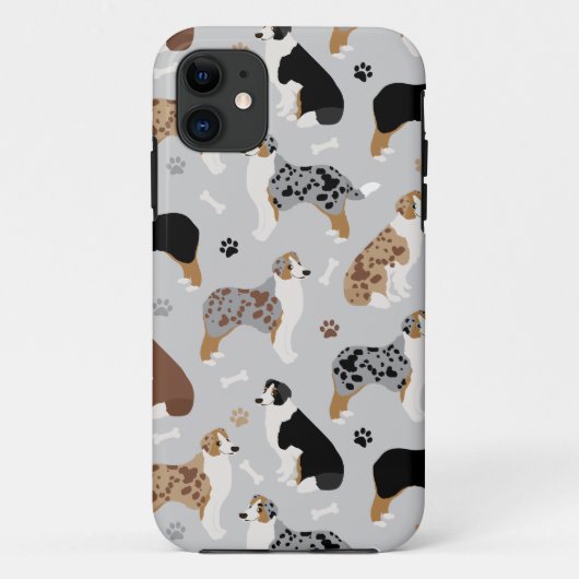Australian Shepherd Bones and Paws Case-Mate iPhon iPhone Hülle (Rückseite)
