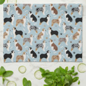 Australian Shepherd Bones and Paws Kittuch Geschirrtuch (Gefaltet)