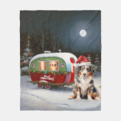 Australian Shepherd Caravan Christmas Adventure Fleecedecke (Vorderseite)