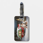 Australian Shepherd Caravan Christmas Adventure Gepäckanhänger (Rückseite vertikal)