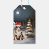 Australian Shepherd Caravan Christmas Adventure Geschenkanhänger (Rückseite)