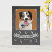 Australian Shepherd Chalkboard Birthday Card Karte (Gelbe Blume)