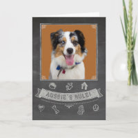 Australian Shepherd Chalkboard Birthday Card