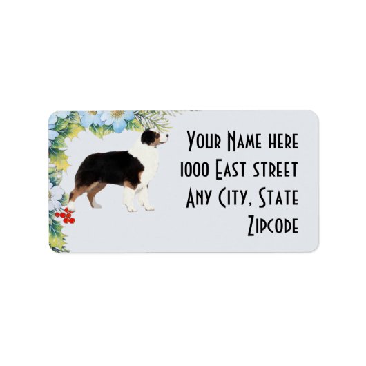 Australian Shepherd Christmas Address Label Adressaufkleber (Vorne)