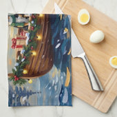 Australian Shepherd Christmas Boat Holiday Geschirrtuch (Viertel Falte)