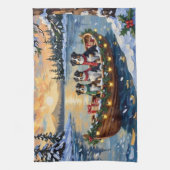 Australian Shepherd Christmas Boat Holiday Geschirrtuch (Vertikal)