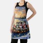 Australian Shepherd Christmas Boat Holiday Schürze (InSitu)