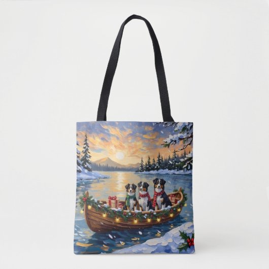 Australian Shepherd Christmas Boat Holiday Tasche (Vorderseite)