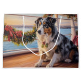 Australian Shepherd Christmas Cruise: Pawsome Große Geschenktüte (Vorderseite)
