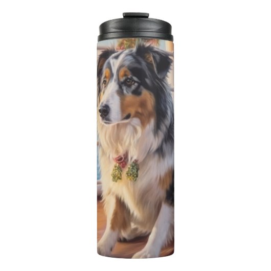Australian Shepherd Christmas Cruise: Pawsome Thermosbecher (Vorderseite)