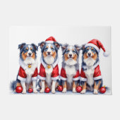 Australian Shepherd Christmas Dress Santa Hat Fußmatte (Vorderseite)