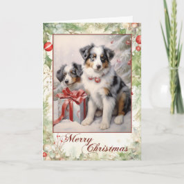 Australian Shepherd Christmas Feiertagskarte