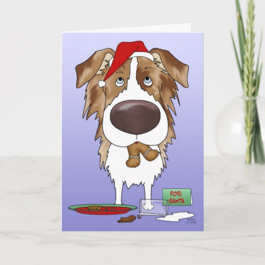 Australian Shepherd Christmas Feiertagskarte (Vorderseite)