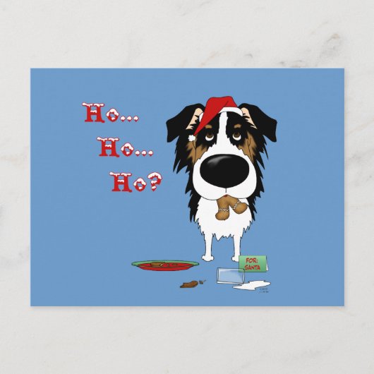 Australian Shepherd Christmas Feiertagspostkarte (Vorderseite)