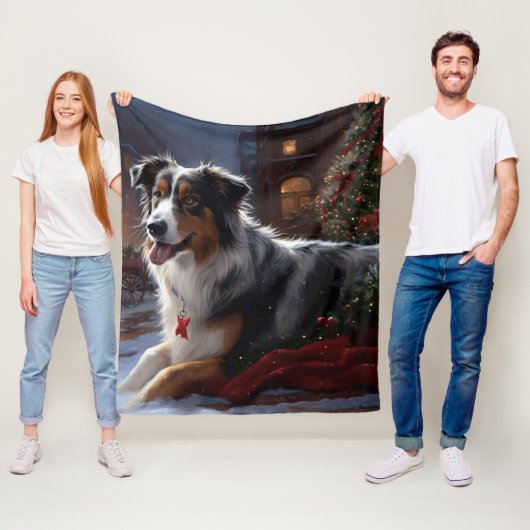 Australian Shepherd Christmas Festive Season Fleecedecke (Beispiel)