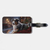 Australian Shepherd Christmas Festive Season Gepäckanhänger (Rückseite horizontal)