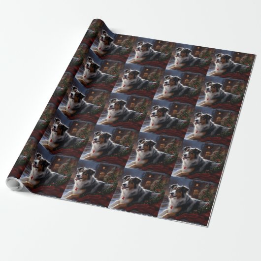 Australian Shepherd Christmas Festive Season Geschenkpapier (Ungerollt)