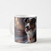 Australian Shepherd Christmas Festive Season Kaffeetasse (Vorderseite Links)