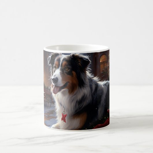 Australian Shepherd Christmas Festive Season Kaffeetasse (Mittel)
