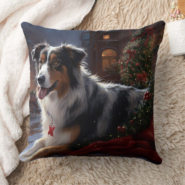 Australian Shepherd Christmas Festive Season Kissen (Decke)