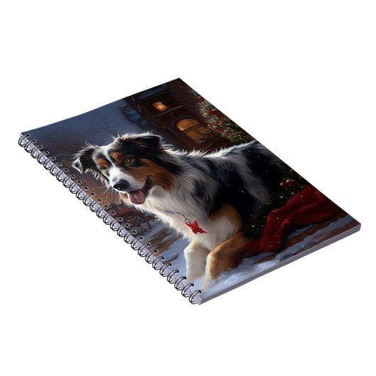 Australian Shepherd Christmas Festive Season Notizblock (Rechte Seite)