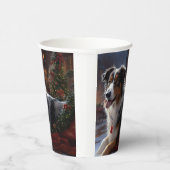 Australian Shepherd Christmas Festive Season Pappbecher (Rechts)