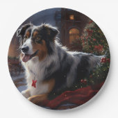 Australian Shepherd Christmas Festive Season Pappteller (Vorderseite)