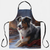 Australian Shepherd Christmas Festive Season Schürze (Vorderseite)