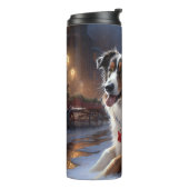 Australian Shepherd Christmas Festive Season Thermosbecher (Nach links gedreht)