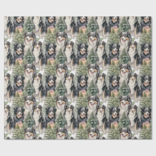 Australian Shepherd Christmas Geschenkpapier (Flach)