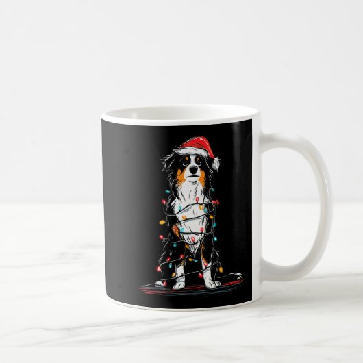 Australian Shepherd Christmas Graphics Dog Lights  Kaffeetasse (Rechts)
