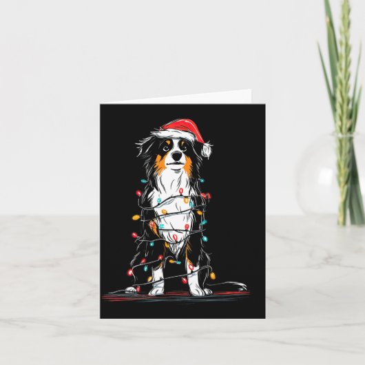 Australian Shepherd Christmas Graphics Dog Lights Karte (Vorderseite)