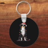 Australian Shepherd Christmas Graphics Dog Lights Schlüsselanhänger (Vorderseite)