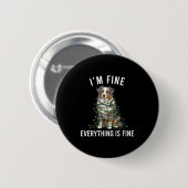 Australian Shepherd Christmas I'm Fine Everything  Button (Vorne & Hinten)
