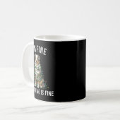 Australian Shepherd Christmas I'm Fine Everything  Kaffeetasse (Vorderseite Links)