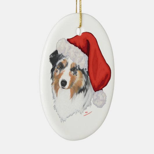 Australian Shepherd Christmas Keramik Ornament (Rechts)