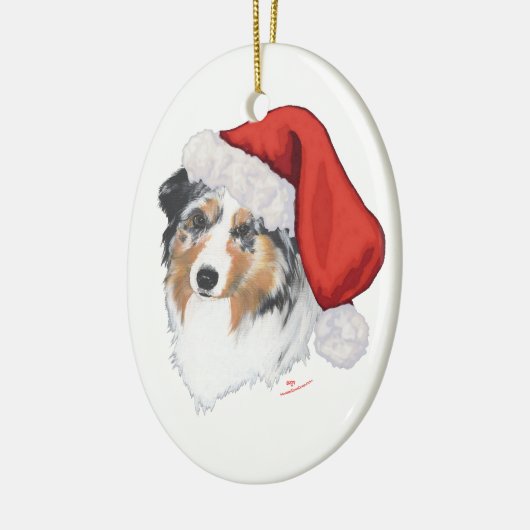 Australian Shepherd Christmas Keramik Ornament (Links)
