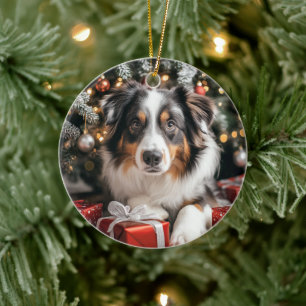 Australian Shepherd Christmas Keramik Ornament