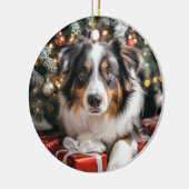 Australian Shepherd Christmas Keramik Ornament (Links)