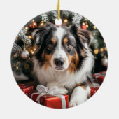 Australian Shepherd Christmas Keramik Ornament (Hinten)