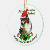 Australian Shepherd Christmas Keramikornament (Links)