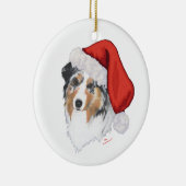 Australian Shepherd Christmas Keramikornament (Rechts)
