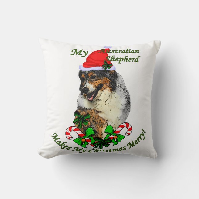 Australian Shepherd Christmas Kissen (Vorderseite)