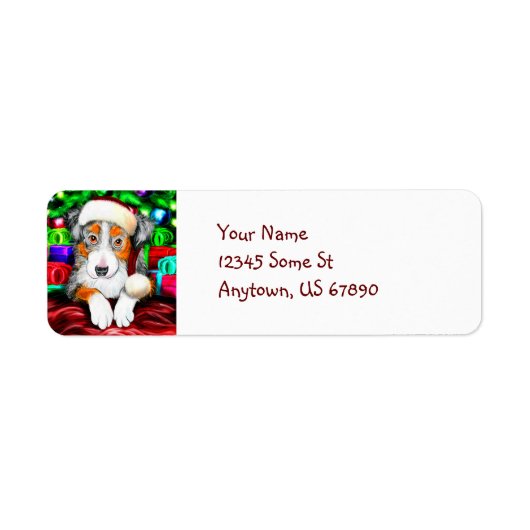 Australian Shepherd Christmas Labels (Vorne)