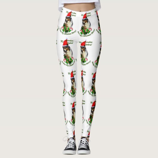 Australian Shepherd Christmas Leggings (Vorderseite)